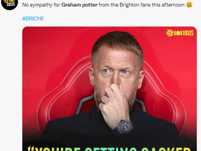 Meme Graham Potter dikalahkan tim mantan, Brighton.