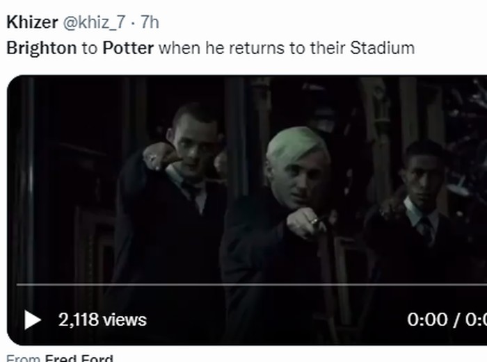 Meme Graham Potter dikalahkan tim mantan, Brighton.