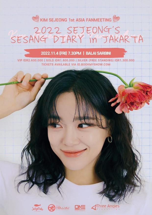 Poster fanmeeting 2022 Kim Se Jeong Sesang Diary in Jakarta/ Foto: instagram.com/threeangelsproduction Poster fanmeeting 2022 Kim Se Jeong Sesang Diary in Jakarta