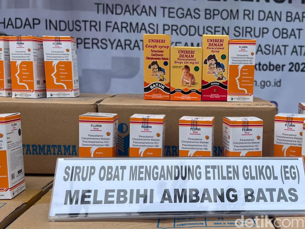 Penampakan Obat-obat Sirup yang Tercemar EG, BPOM Pidanakan Pabriknya!