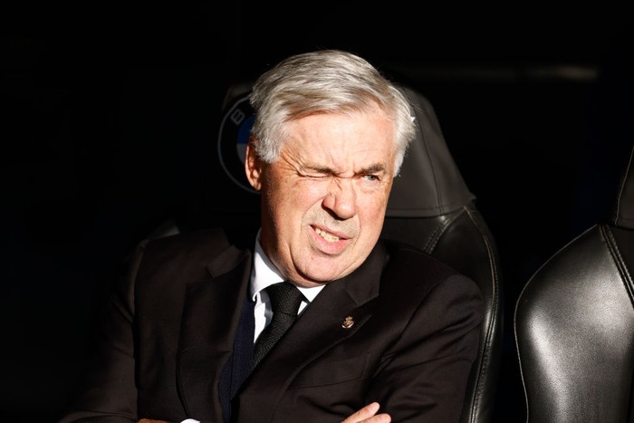 MADRID, SPAIN - OCTOBER 30: Carlo Ancelotti, head coach of Real Madrid, gestures during the spanish league, La Liga Santander, football match played between Real Madrid and Girona FC at Santiago Bernabeu stadium on October 30, 2022, in Madrid, Spain. (Photo By Oscar J. Barroso/Europa Press via Getty Images)