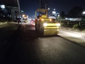 Perbaikan Jl MT Haryono-Gatsu Jaksel Sudah Hampir 80%