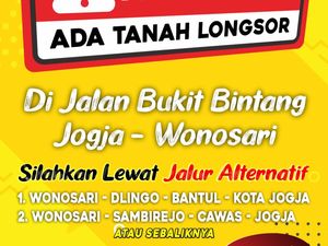 Jalan Jogja-Wonosari Bukit Bintang Longsor, Ini Jalur Alternatifnya