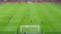Ini angle dari belakang gawang Forest saat Partey melepaskan tembakan.  Foto: Arsenal FC via Getty Images/David Price