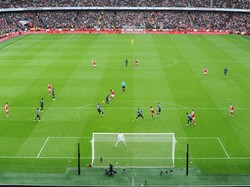 Ini angle dari belakang gawang Forest saat Partey melepaskan tembakan.  Foto: Arsenal FC via Getty Images/David Price