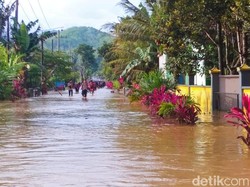 Luapan Sungai Gonggo Banjiri Puluhan Rumah di Pesanggaran Banyuwangi