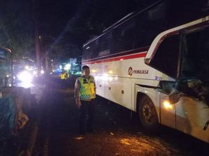 Bus Seruduk Truk di Tasikmalaya, Satu Orang Terluka