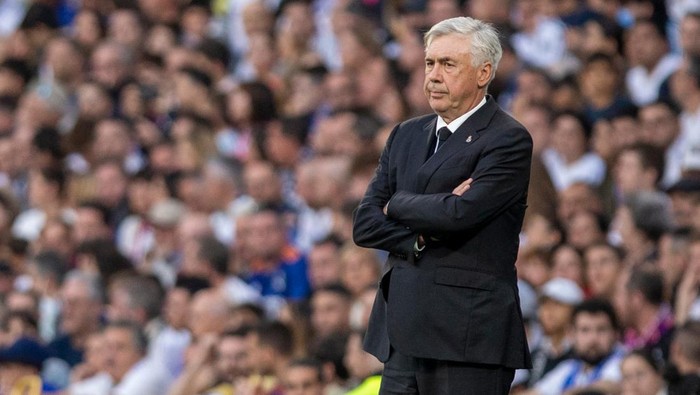 Carlo Ancelotti of Real Madrid during the La Liga match between Real Madrid and Girona FC at the Estadio Santiago Bernabeu in Madrid, Spain. (Photo by Apo Caballero/DAX Images/NurPhoto via Getty Images)