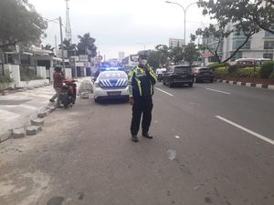Antisipasi Macet, Polantas Jaga Proyek Infrastruktur di Margonda Depok Antisipasi Macet, Polantas Jaga Proyek Infrastruktur di Margonda Depok