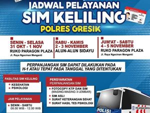 Jadwal SIM Keliling Gresik Kamis 3 November 2022
