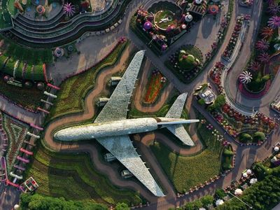 Wih..Ada Pesawat di Taman Bunga Dubai, Lihat Nih