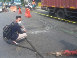 Jembatan Plaosan Babat-Lamongan Ambles, Polisi Berlakukan Satu Jalur