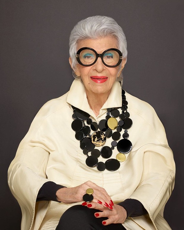 Iris Apfel/Foto: Instagram @iris.apfel Tips Fashionable dan Percaya Diri ala Iris Apfel