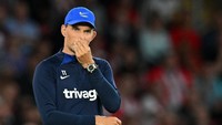 Thomas Tuchel, eks Chelsea, juga masuk kandidat. Menariknya, manajer Jerman itu sempat ribut dengan Conte di lapangan dalam pertandingan Liga Inggris musim ini, sebelum Tuchel dipecat. (Foto: AFP via Getty Images/GLYN KIRK)