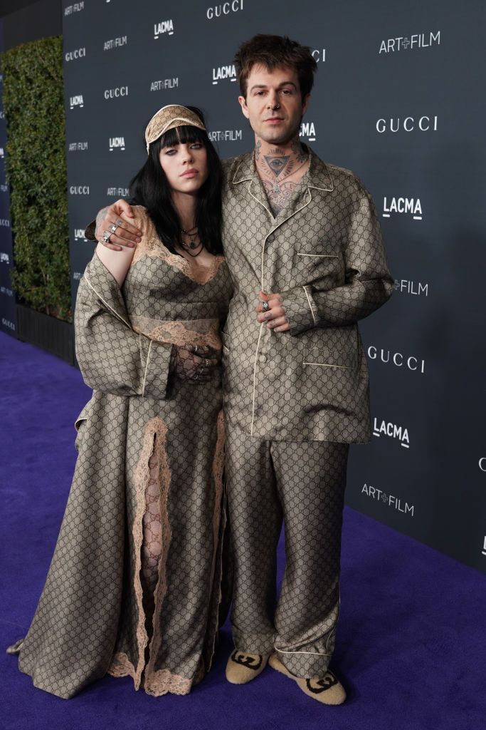 LOS ANGELES, CALIFORNIA - NOVEMBER 05: (L-R) Billie Eilish and Jesse Rutherford, both wearing Gucci, attend the 2022 LACMA ART+FILM GALA Presented By Gucci at Los Angeles County Museum of Art on November 05, 2022 in Los Angeles, California. (Photo by Presley Ann/Getty Images for LACMA)