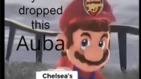 Auba kena kutukan jersey nomor 9 Chelsea nih? Foto: dok. Twitter