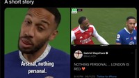 Nah, gara-gara video promosi jelang big match ini, Aubameyang pun jadi bulan-bulanan usai Chelsea kalah. Foto: dok. Twitter