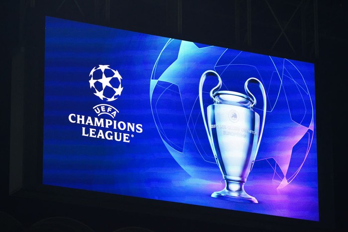 Logo Liga Champions The UEFA Champions League logo on ledwall during the match between FC Internazionale and Viktoria Plzen, UEFA Champions League, Group C, at Giuseppe Meazza stadium in Milan on October 26, 2022. (Photo by Luca Rossini/NurPhoto via Getty Images)