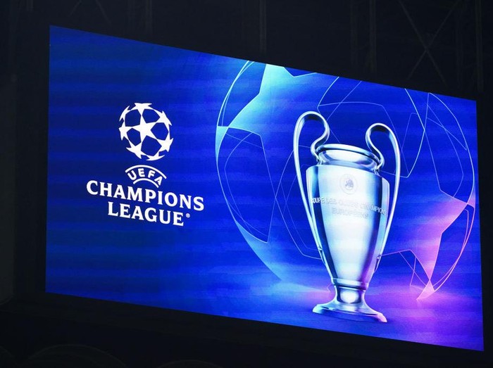 The UEFA Champions League logo on ledwall during the match between FC Internazionale and Viktoria Plzen, UEFA Champions League, Group C, at Giuseppe Meazza stadium in Milan on October 26, 2022. (Photo by Luca Rossini/NurPhoto via Getty Images)