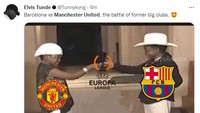 Barcelona bertemu Manchester United demi satu tiket ke 16 besar Liga Europa. (Foto: Twitter)