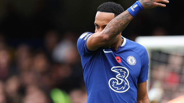 LONDON, ENGLAND - NOVEMBER 06: Pierre-Emerick Aubameyang of Chelsea during the Premier League match between Chelsea FC and Arsenal FC at Stamford Bridge on November 6, 2022 in London, United Kingdom. (Photo by Jacques Feeney/Offside/Offside via Getty Images)