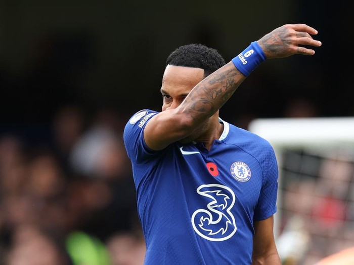 LONDON, ENGLAND - NOVEMBER 06: Pierre-Emerick Aubameyang of Chelsea during the Premier League match between Chelsea FC and Arsenal FC at Stamford Bridge on November 6, 2022 in London, United Kingdom. (Photo by Jacques Feeney/Offside/Offside via Getty Images)