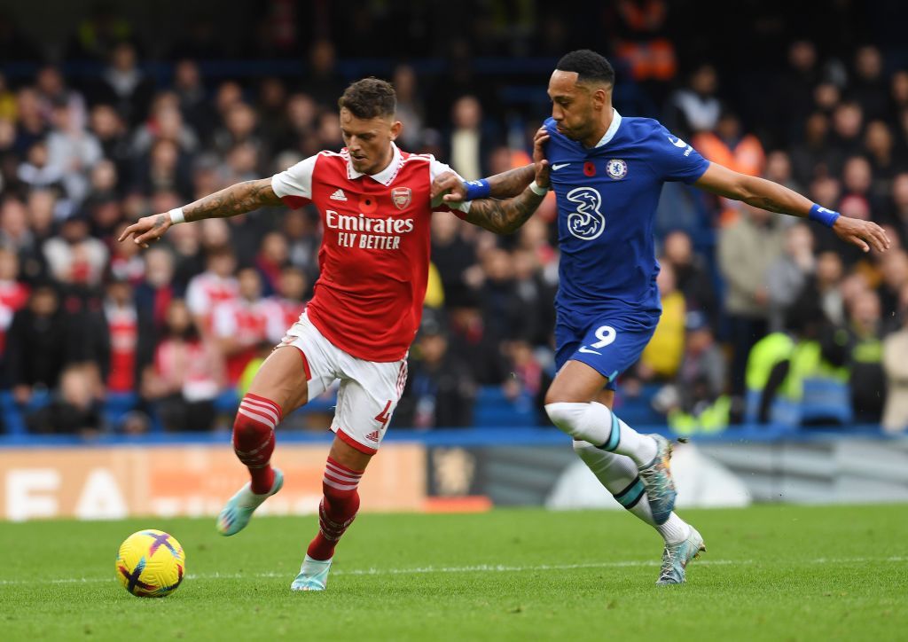 LONDON, ENGLAND - NOVEMBER 06: Pierre-Emerick Aubameyang of Chelsea during the Premier League match between Chelsea FC and Arsenal FC at Stamford Bridge on November 6, 2022 in London, United Kingdom. (Photo by Jacques Feeney/Offside/Offside via Getty Images)