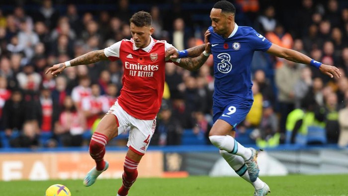 LONDON, ENGLAND - NOVEMBER 06: Pierre-Emerick Aubameyang of Chelsea during the Premier League match between Chelsea FC and Arsenal FC at Stamford Bridge on November 6, 2022 in London, United Kingdom. (Photo by Jacques Feeney/Offside/Offside via Getty Images)