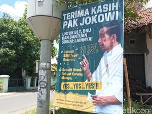 Penampakan Baliho Terima Kasih Pak Jokowi yang Akan Dicopot Gibran