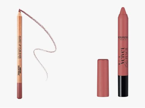 Make Up Forever Lip Liner dan Bourjois Velvet Lipstick
