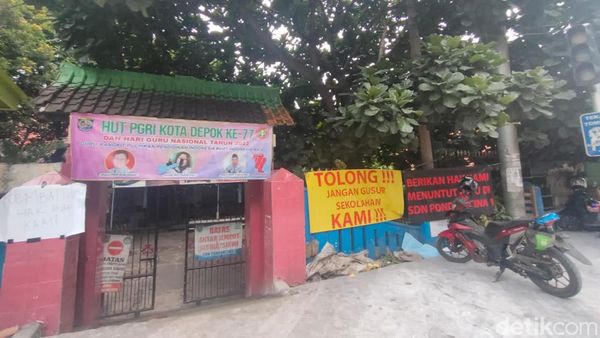 Penampakan Akses SDN Pocin 1 Tertutup Trotoar Baru Margonda