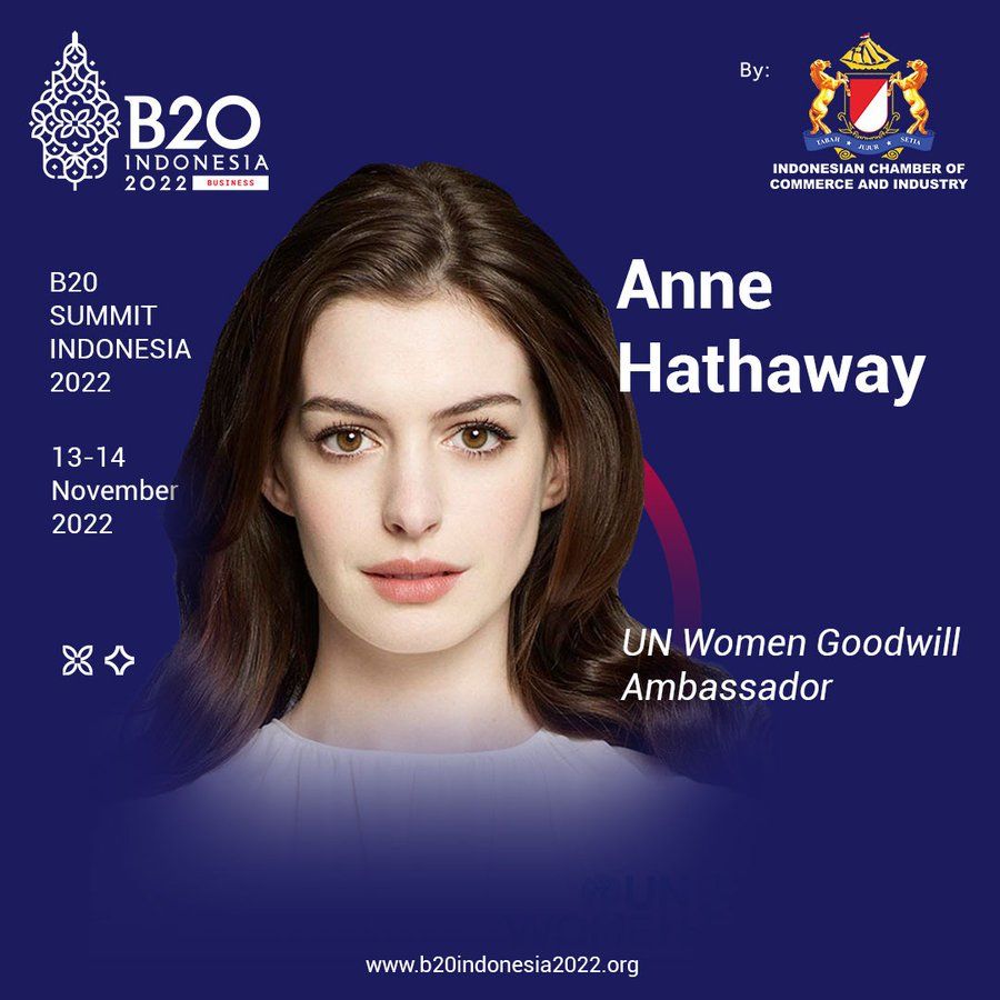 Anne Hathaway Jadi Pembicara di G20 Bali