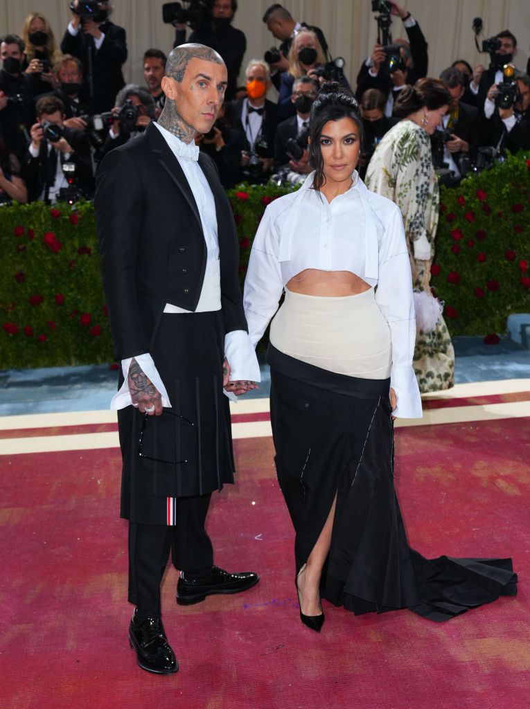 NEW YORK, NEW YORK - MAY 02: Travis Barker and Kourtney Kardashian attend The 2022 Met Gala Celebrating 