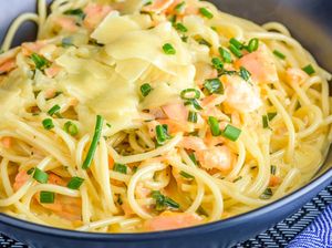 Resep Spaghetti Saus Salmon yang ala Restoran yang Creamy Gurih