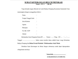 Contoh Surat Keterangan Belum Menikah dan Cara Membuatnya