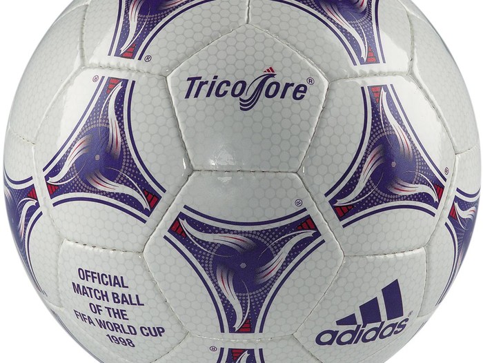 The undated handout shows the official soccer ball 
used at the FIFA Wold Cup 1998 in France. Photo: 
Adidas

Keywords: ball, balloon, dance, soccer, SPO, Sport, 
sports (Photo by ASA/picture alliance via Getty Images)