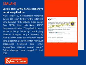 Info COVID Varian Baru Hanya Bahaya untuk yang Divaksin Dipastikan Hoax! Info COVID Varian Baru Hanya Bahaya untuk yang Divaksin Dipastikan Hoax!