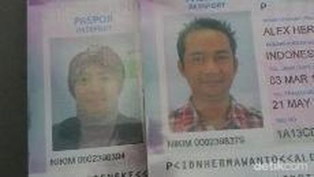 Paspor pasutri Alex Hermanto dan Manasya Rieneke pelaku pembunuhan Budi Hartono yang akan kabur ke Australia