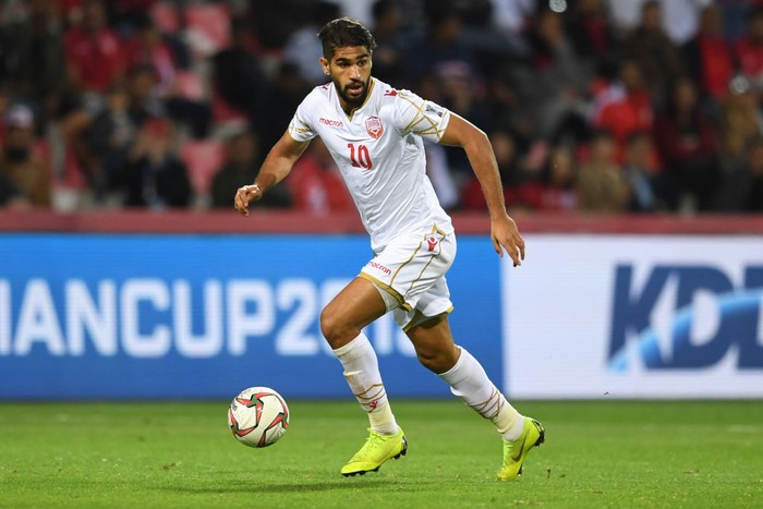 DUBAI, UNITED ARAB EMIRATES - JANUARY 22: Abdulla Yusuf Helal of Bahrain in action during the AFC Asian Cup round of 16 match between South Korea and Bahrain at Rashid Stadium on January 22, 2019 in Dubai, United Arab Emirates. (Photo by Masashi Hara/Getty Images)