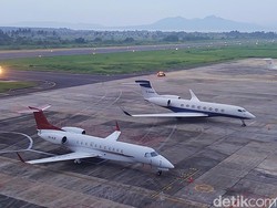 Penampakan Pesawat Delegasi KTT G20 Parkir di Bandara Banyuwangi