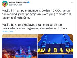 Gibran Pamer Arsitektur Megah Masjid Sheikh Zayed yang Diresmikan Besok