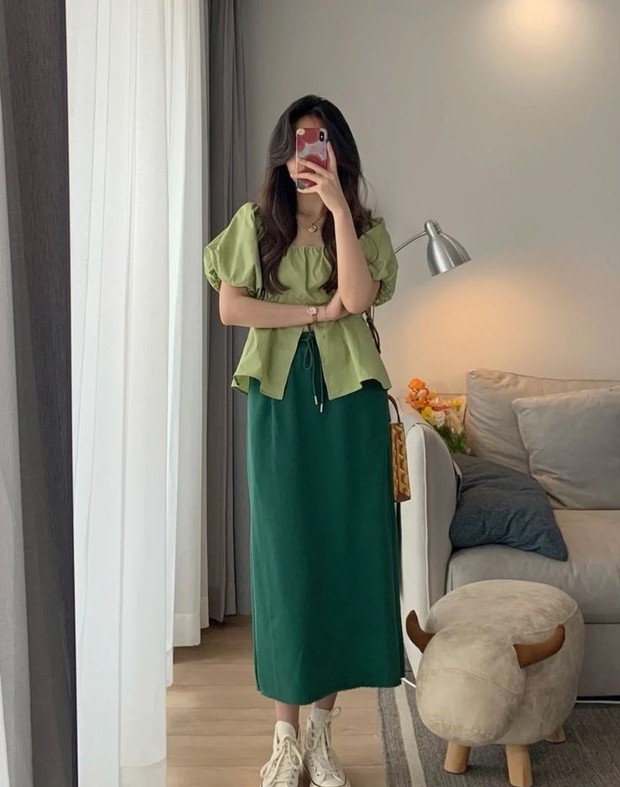 Ide outfit warna hijau