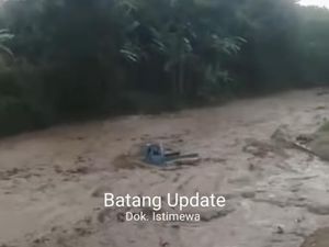 Terekam Kamera! Detik-detik Pikap Terseret Arus Deras Sungai Kalibela Batang Terekam Kamera! Detik-detik Pikap Terseret Arus Deras Sungai Kalibela Batang