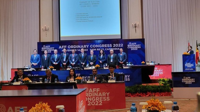 Wasekjen PSSI Maaike Ira Puspita terpilih menjadi Wakil Presiden AFF periode 2022-2026 di dalam Kongres AFF di Siem Reap, Kamboja, Senin (14/11/2022).