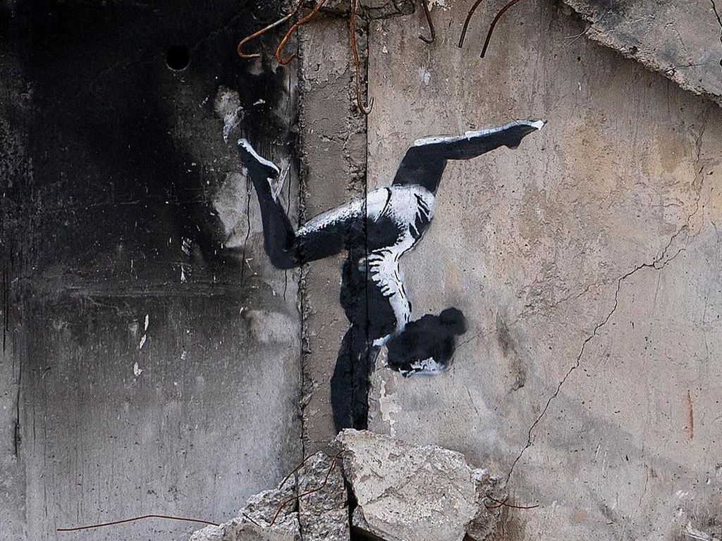 Mural Banksy Ada di Ukraina, Digambar di Puing-puing Bangunan