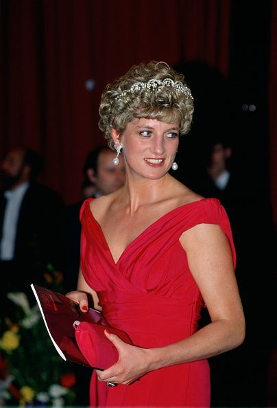 HUNGARY - MARCH 23:  Diana, Princess of Wales attending the English National Ballet gala performance in Budapest, She is wearing the Spencer family tiara  (Photo by Tim Graham Photo Library via Getty Images)