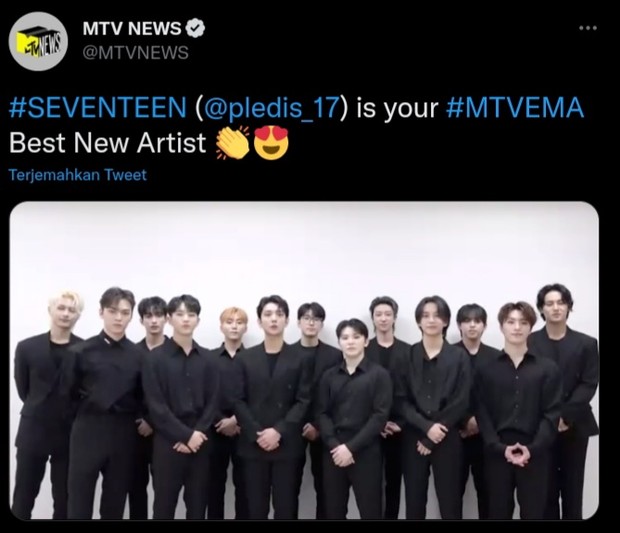 SEVENTEEN menang penghargaan Best New Artist dan Best Push.