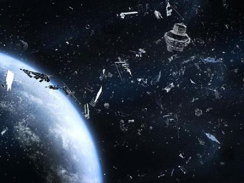 Ilustrasi pecahan sisa satelit China jatuh ke bumi