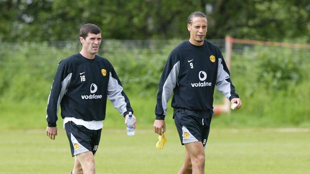 Manchester United's Roy Keane and Rio Ferdinand arrive for a training session session at the team's Carrington Training Centre, before the FA Cup final against Millwall on Saturday.   THIS PICTURE CAN ONLY BE USED WITHIN THE CONTEXT OF AN EDITORIAL FEATURE. NO WEBSITE/INTERNET USE UNLESS SITE IS REGISTERED WITH FOOTBALL ASSOCIATION PREMIER LEAGUE.   (Photo by Martin Rickett - PA Images/PA Images via Getty Images)