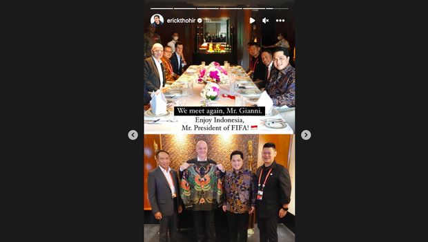 FIFA di KTT G20. (Tangkapan Layar Instagram Erick Thohir)